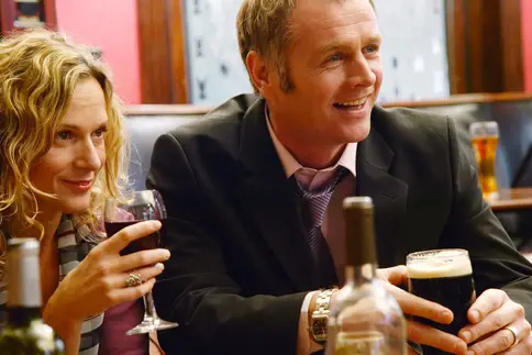 couple drinking in bar